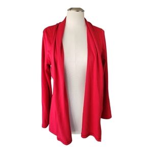 LL Bean Lightweight Open‑Front Cardigan – Small Regular, Vibrant Red, Layering